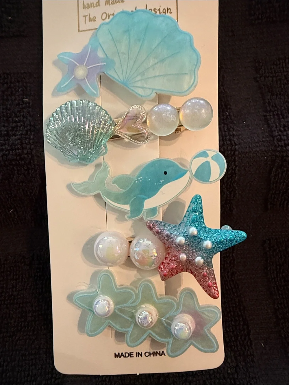 Sea Life Kids Hair Clip Set - Aqua Blue